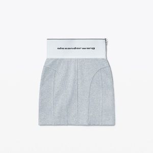 Alexander wang logo elastic mini skirt